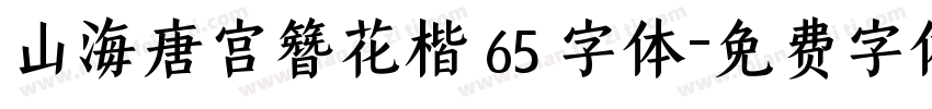 山海唐宫簪花楷 65 字体字体转换